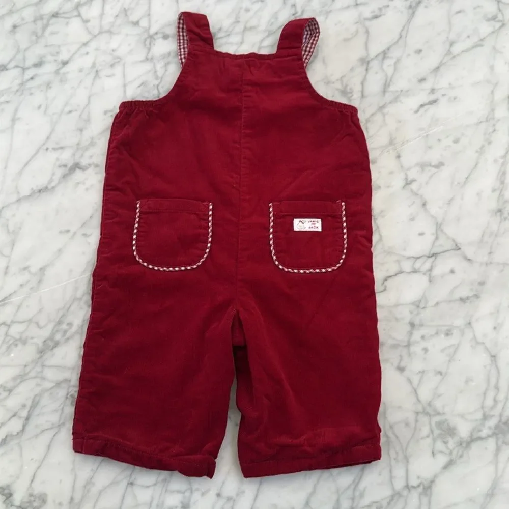 Vintage Janie and Jack Corduroy Polar Bear Overalls Sz 0-3 (fit 3-6 Mo IMO)